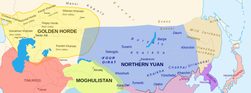 Расселение монголов в 14 веке